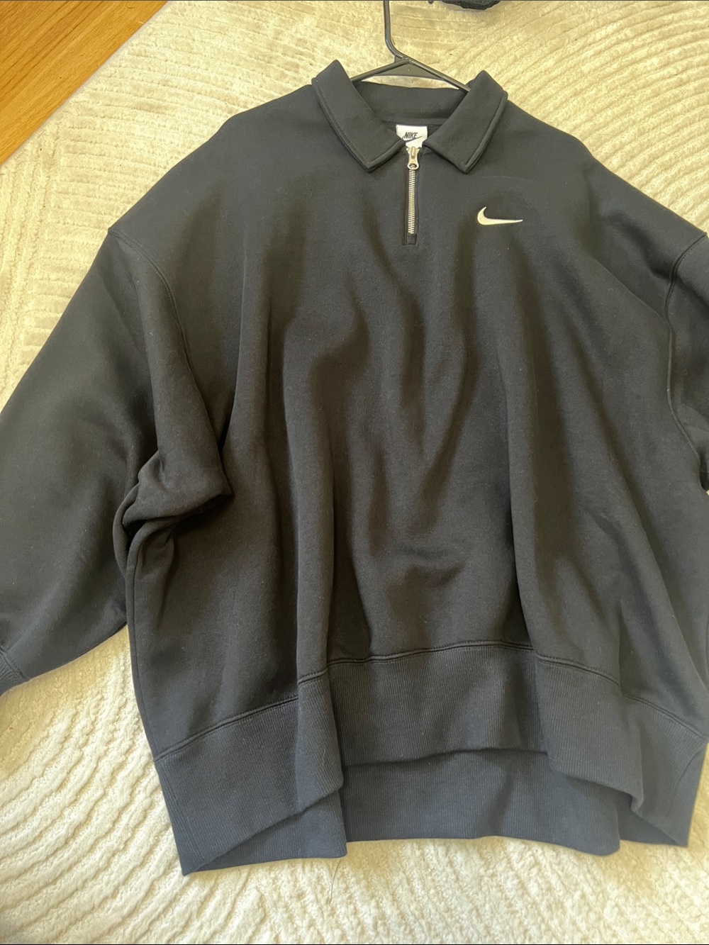 Nike Black Men's Half-Zip Pullover with Swoosh